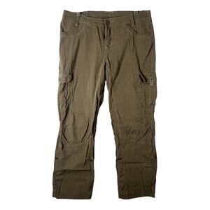 Kuhl Cargo Outdoor Roll Up Hiking Pants Brown Womans Size 12 Regular